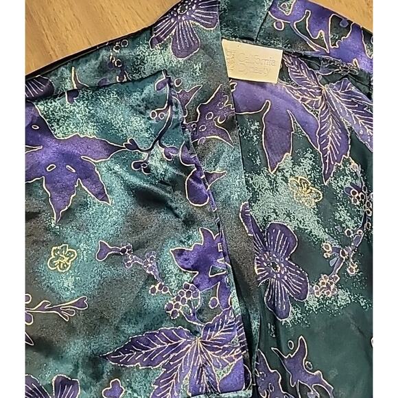 VTG California Dynasty Silky Floral Robe OS Retro Glam Y2K Loungewear - Picture 1 of 8